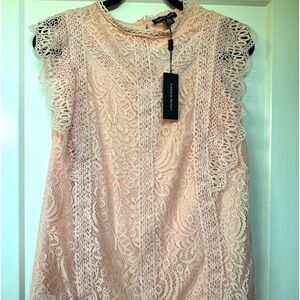 New with tags Cable and Gauge pink lace blouse